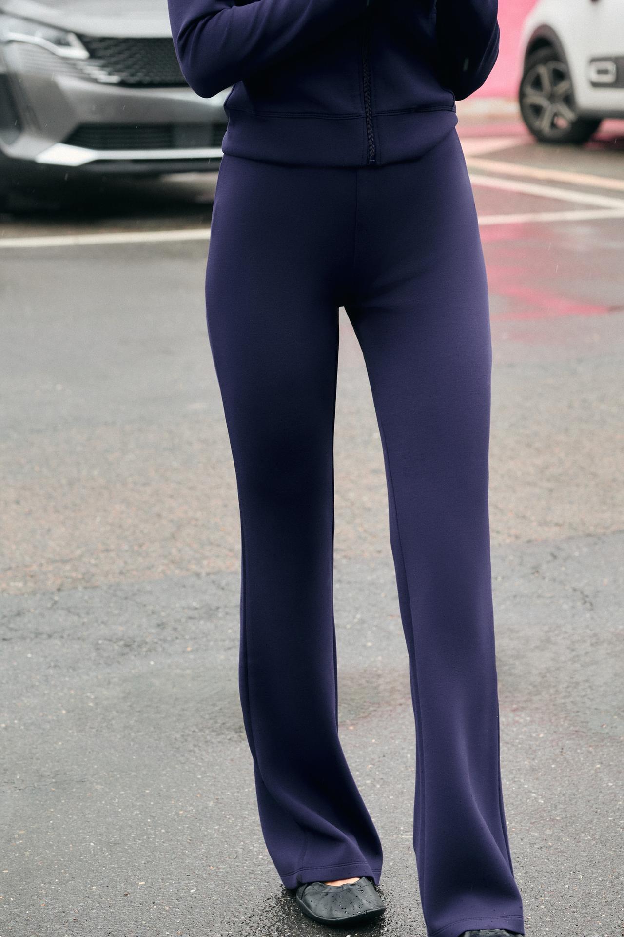 FLARE PANTS — Navy blue