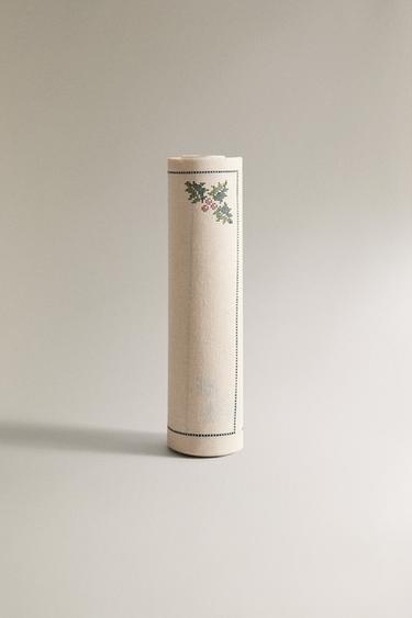 クリスマス ヒイラギの葉柄 コットンロールナプキンパック（20枚入り）エクリュ0Zaraのクリスマス ヒイラギの葉柄 コットンロールナプキンパック（20枚入り） - エクリュ - 画像 0
