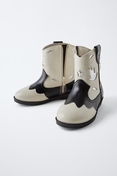 COWBOY BOOTS - Ecru White by Zara - Image 2