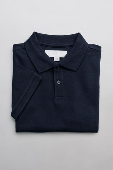 BASIC PIQUÉ POLO SHIRT - Navy blue by Zara