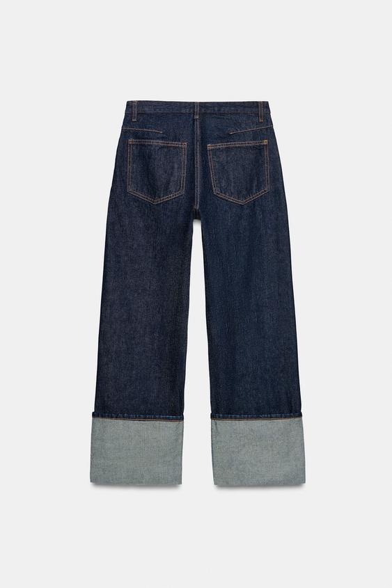 JEAN ZW COLLECTION TURN UP TAILLE BASSE - Bleu de Zara - Image 9