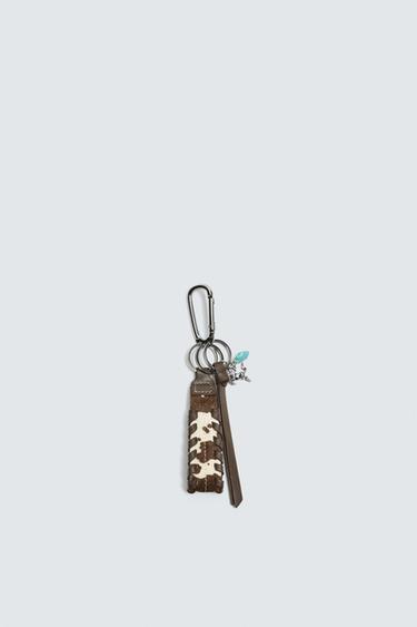 SHEEPSKIN LEATHER KEYRING - Brown by Zara - Image 0