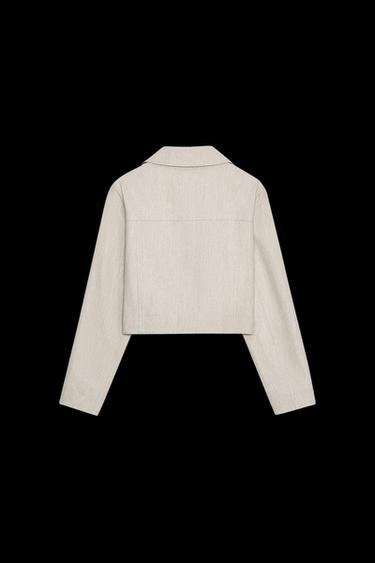 JACKE MIT ZIERSTEPPNÄHTEN - Sandfarben von Zara