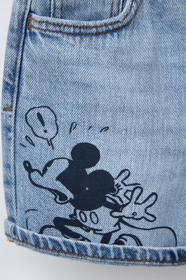 MICKEY MOUSE © DISNEY DENIM BERMUDA SHORTS - Light blue by Zara - Image 3