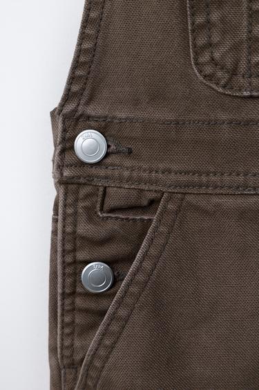 LONG DENIM DUNGAREES - Brown by Zara - Image 3