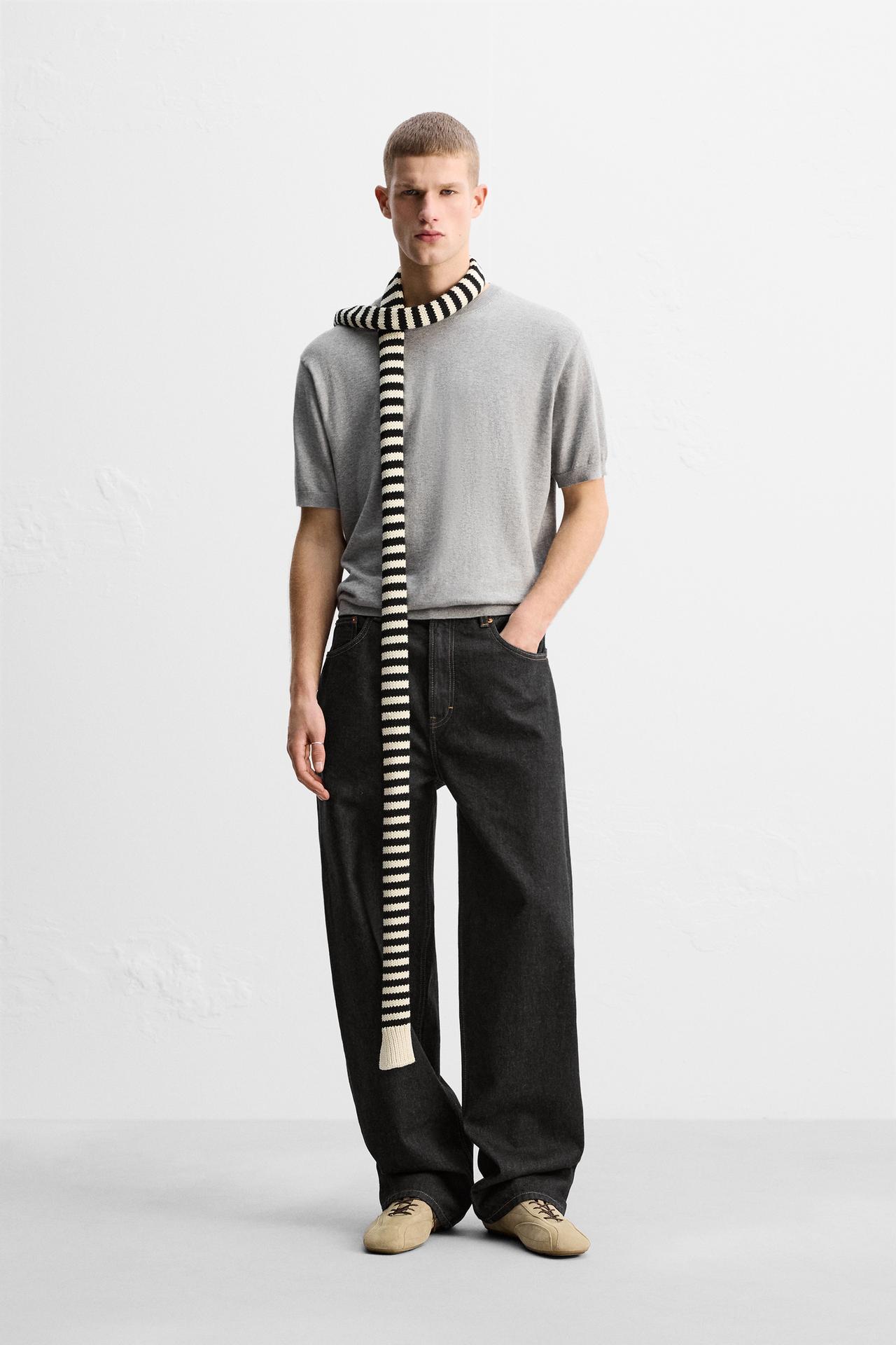 LIMITED EDITION COTTON BLEND KNIT T-SHIRT - Grey marl by Zara