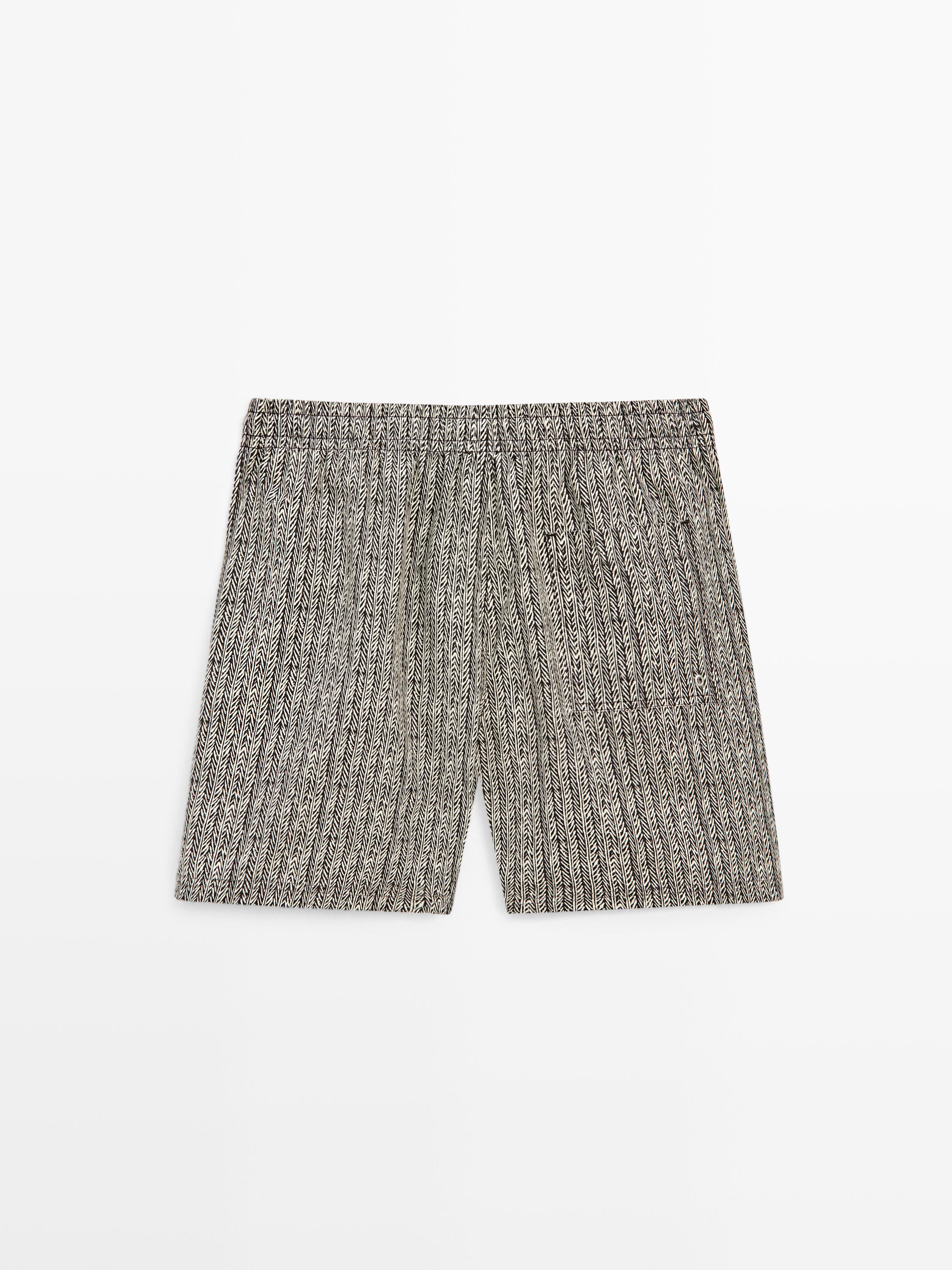 Herringbone print swimsuit