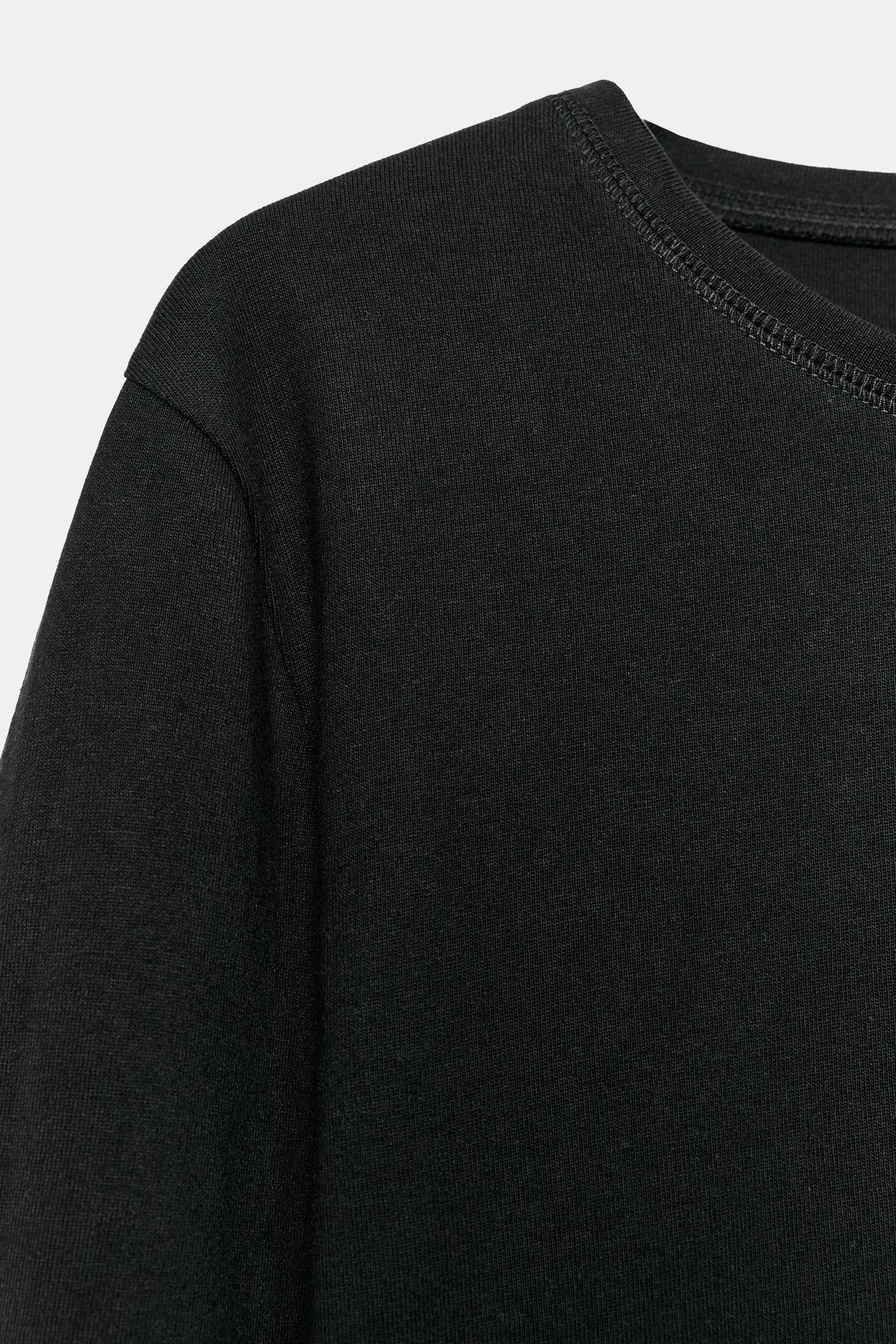 Женская футболка Zara Rustic Cotton, цвет: Чёрный — фото 7