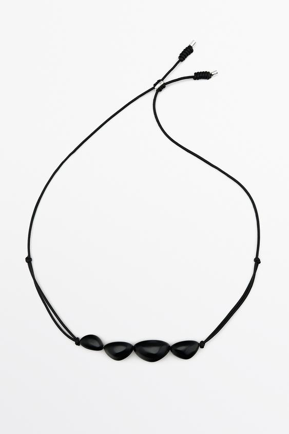 Collier pierres - Noir de Zara - Image 0