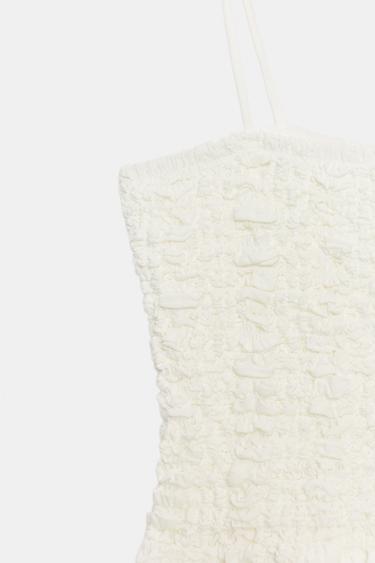 TOP NID D'ABEILLE PÉPLUM - Blanc de Zara - Image 5