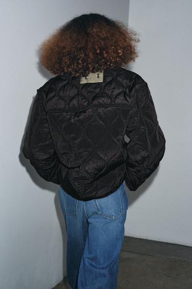ZW COLLECTION REVERSIBLE QUILTED JACKET - Black / Green by Zara - Image 2