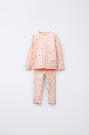 AGES 2-6/ NEON FLORAL PYJAMAS - Orange by Zara