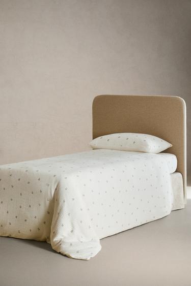CHILDREN'S MUSLIN ELEPHANT DUVET COVER - Grey by Zara - Image 1