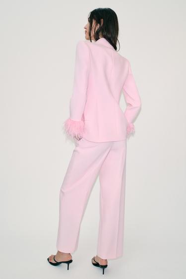 VESTE À ÉPAULETTES ET POIGNETS EN PLUMES - Rose de Zara - Image 7