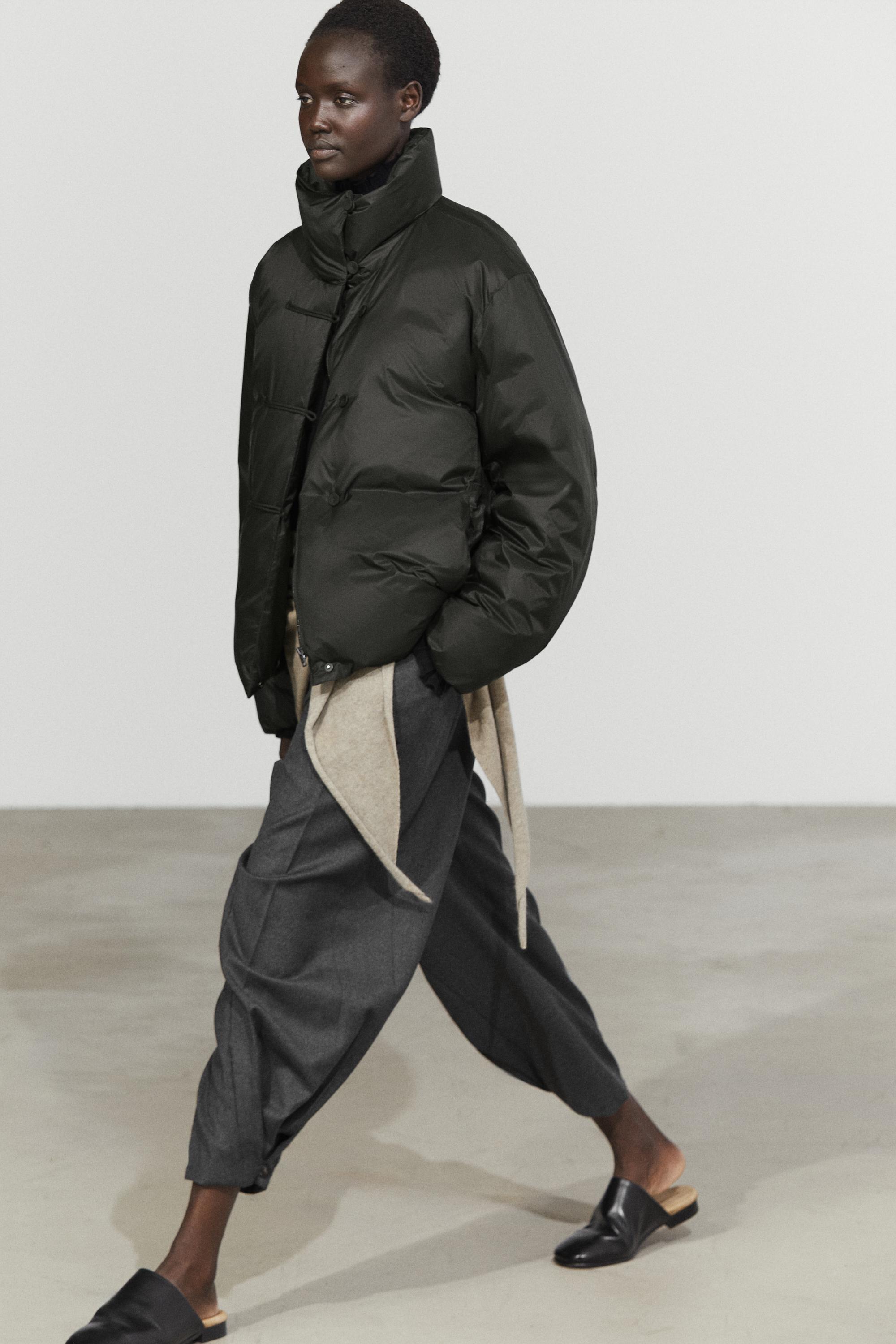 Down jacket with toggle detail