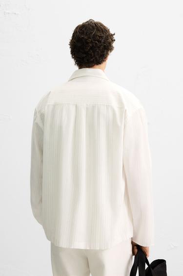 CHEMISE STRUCTURÉE À RAYURES - Blanc de Zara - Image 2