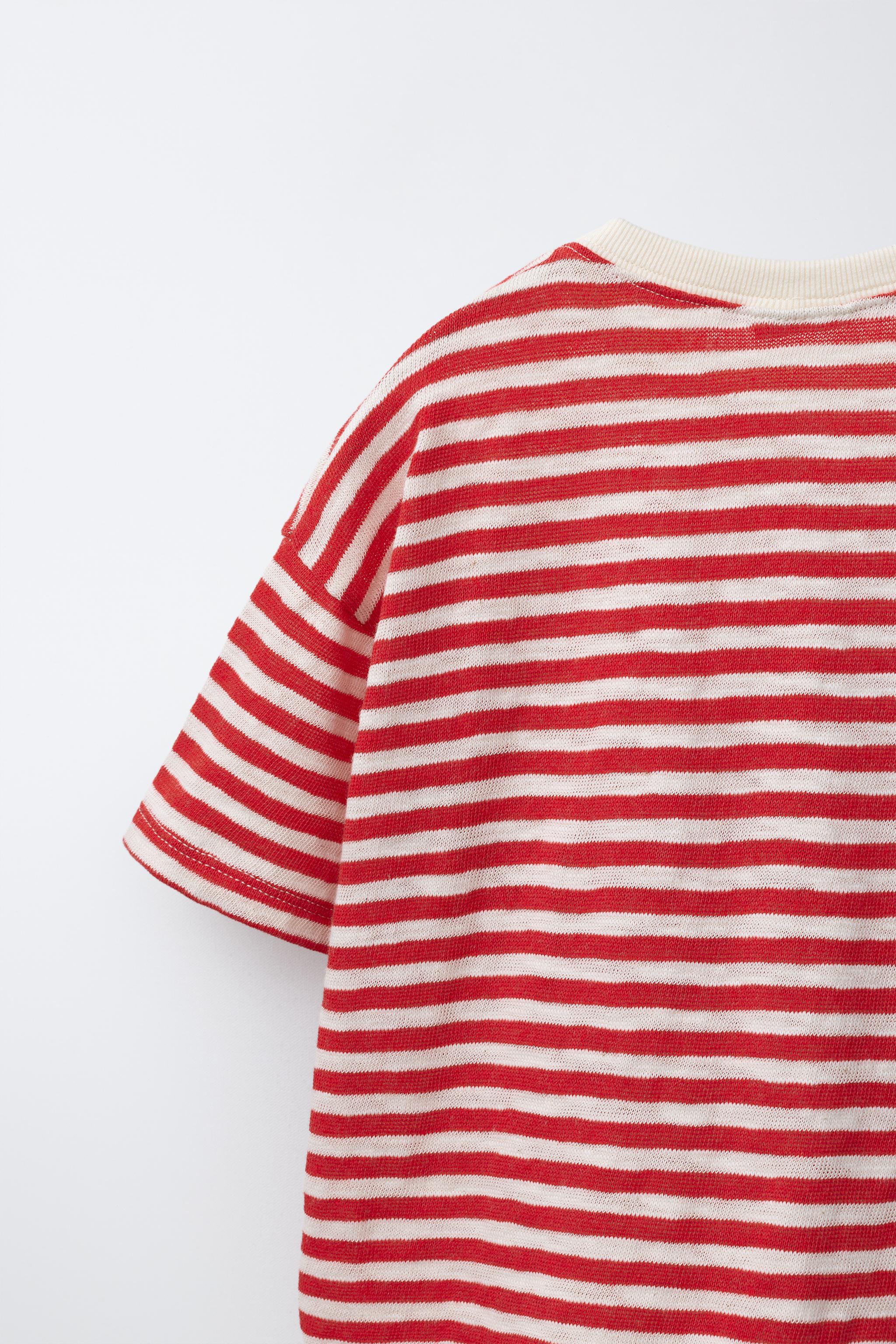 EMBROIDERED FISH STRIPED T-SHIRT