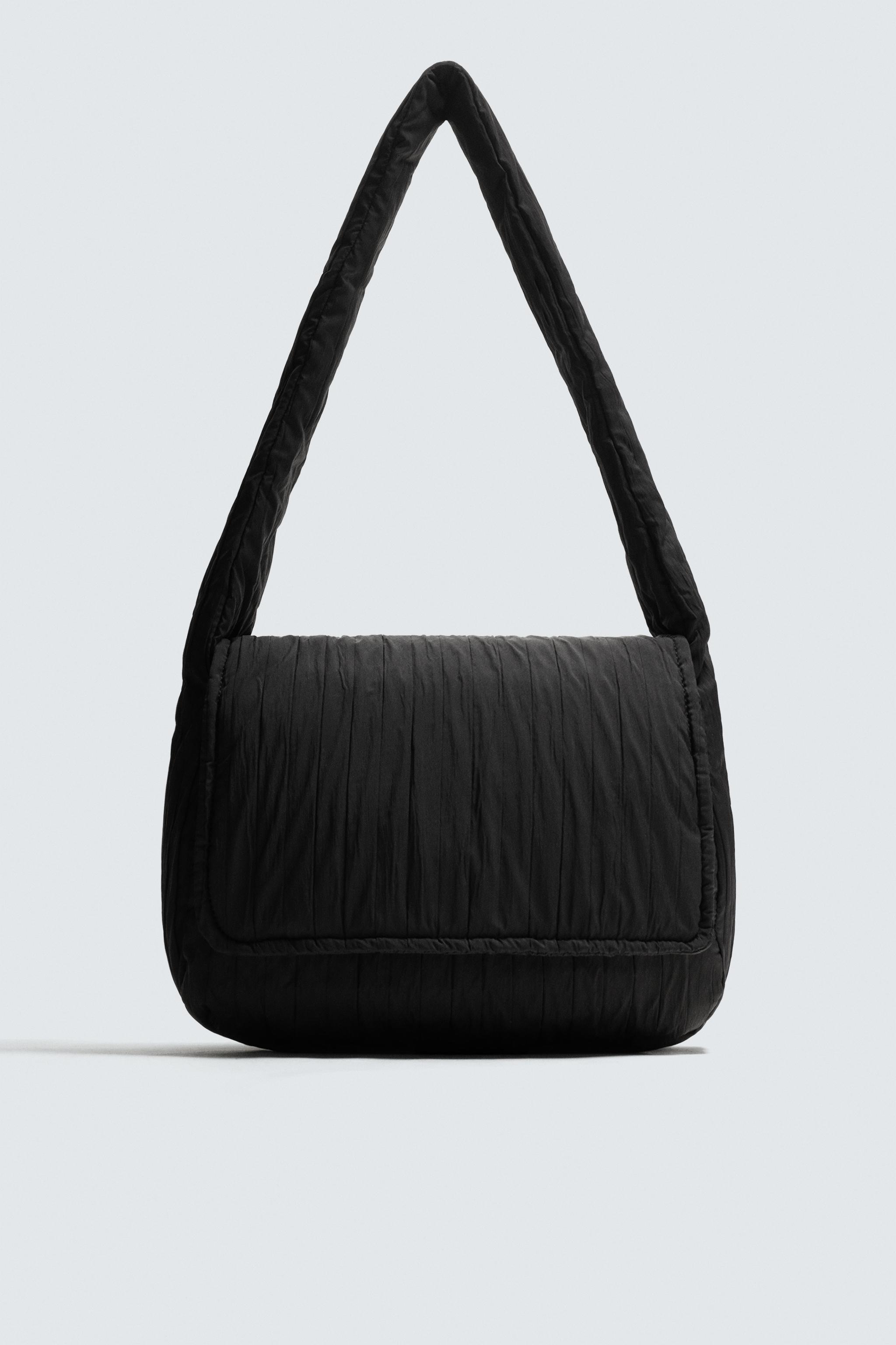 QUILTED NYLON SHOULDER BAG - Black | ZARA Australia