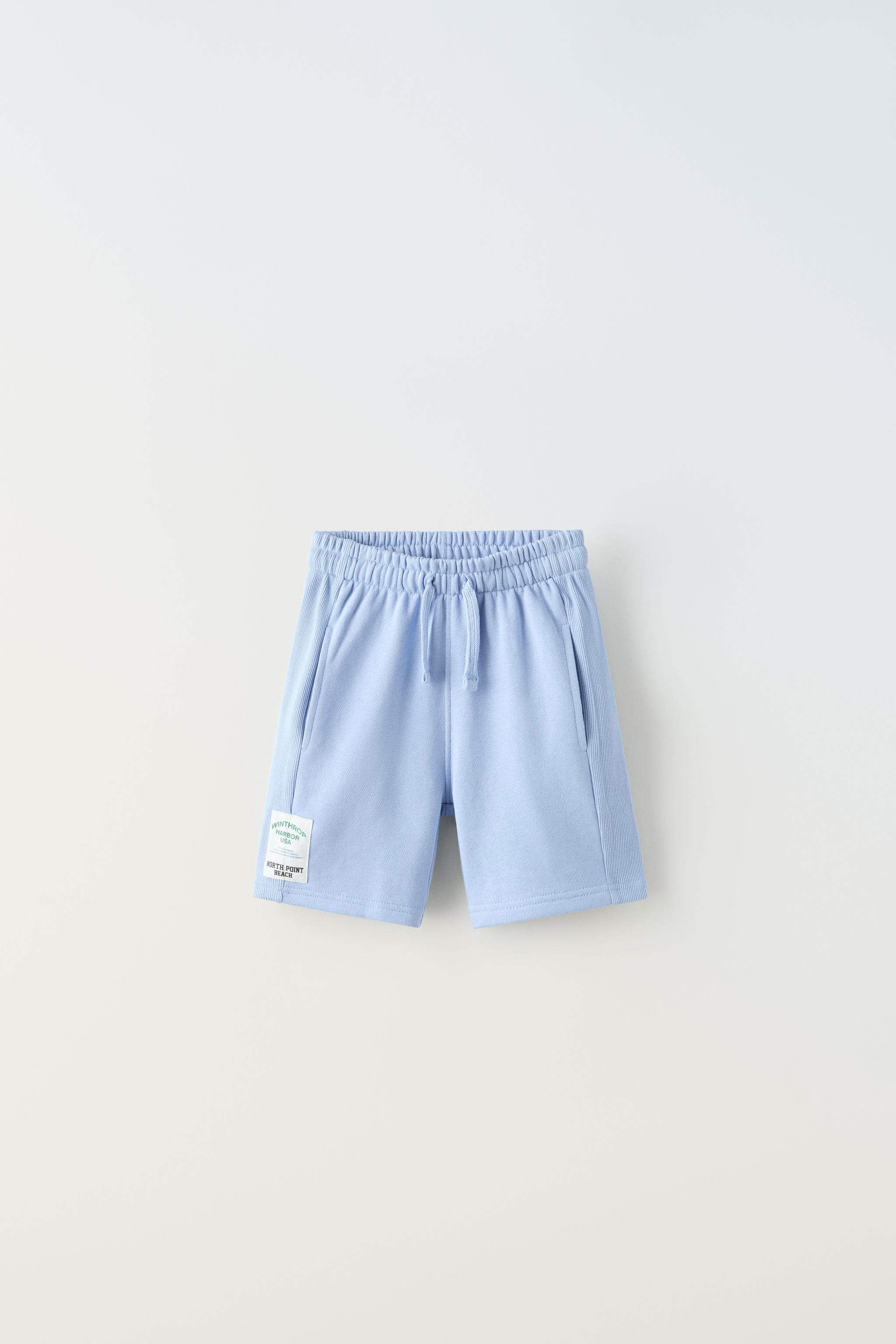 RIBBED JOGGING BERMUDA SHORTS - Light blue | ZARA United Kingdom