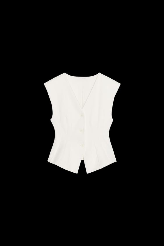 INTERLOCK SLEEVELESS TOP