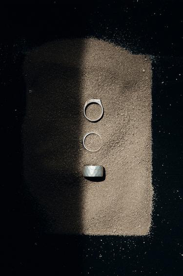 Zara PACK OF 2 COMBINED METAL RINGS - Silver