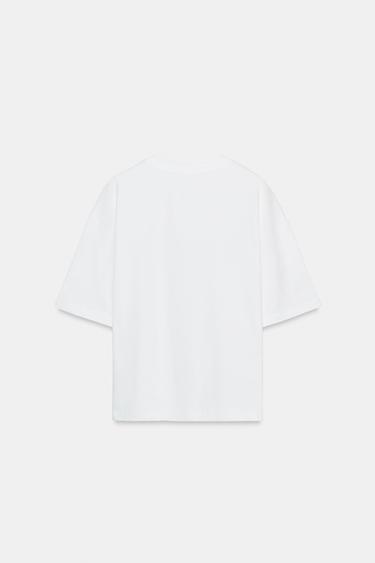 FRONT SLOGAN T-SHIRT - White by Zara - Image 5