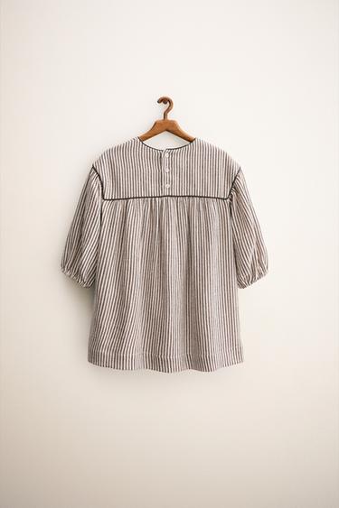 ZARA TIMELESS - ROBE IMPRIMÉE À RAYURES - Écru de Zara - Image 1