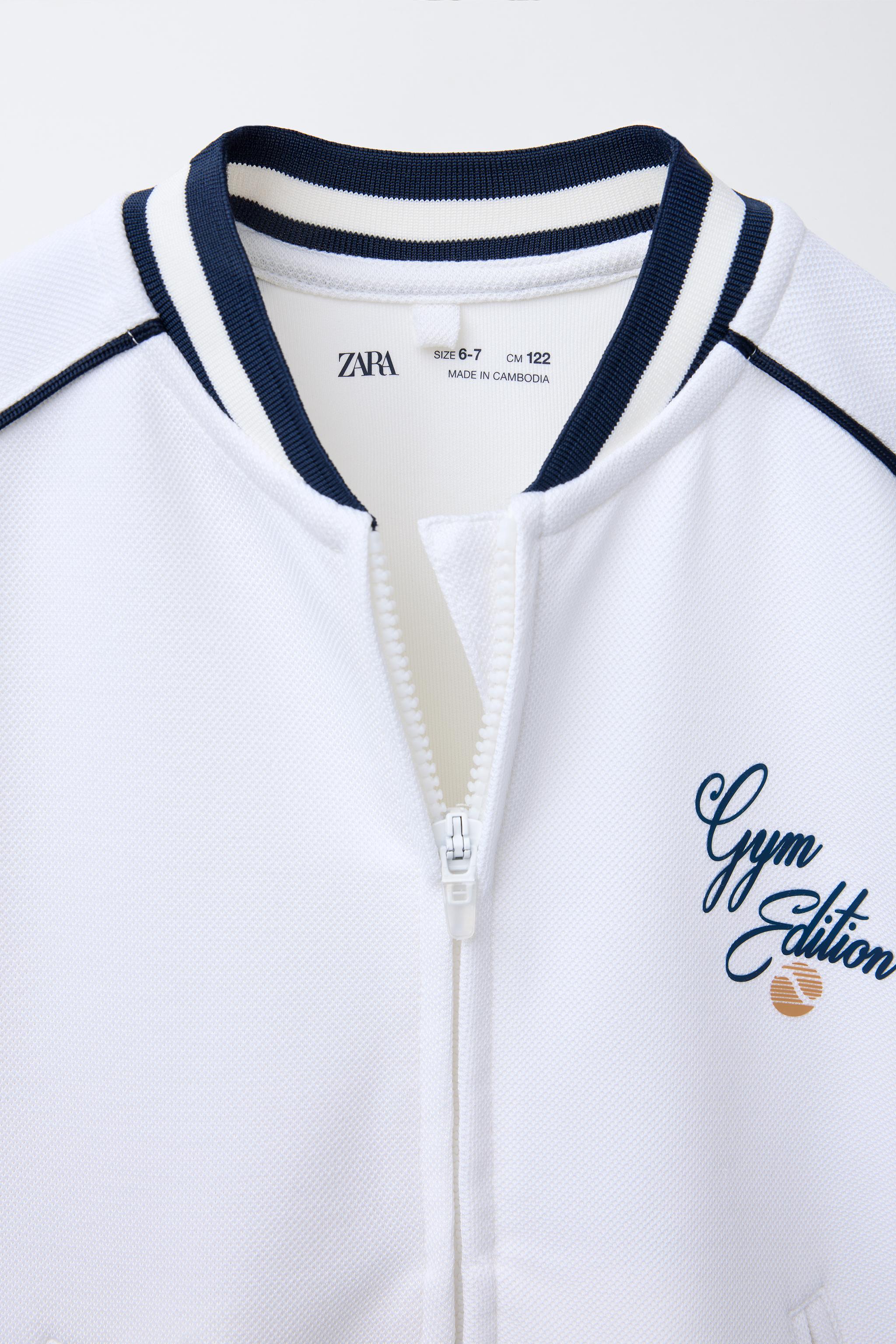 PIQUÉ BOMBER JACKET WITH MODAL - White | ZARA United States