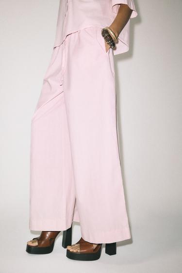 PANTALÓN WIDE LEG ZW COLLECTION - Rosa de Zara