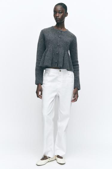 BLAZER PUNTO PEPLUM - Gris de Zara - Imagen 0