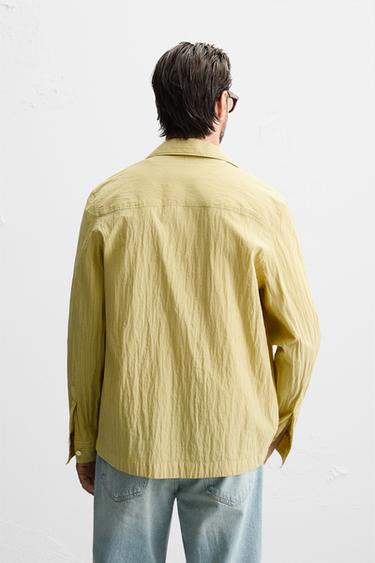 CONTRAST STRIPED SHIRT - Lime by Zara - Image 3