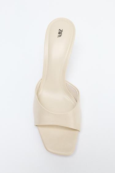 Zaras HÖGKLACKADE SANDALER - Naturvit