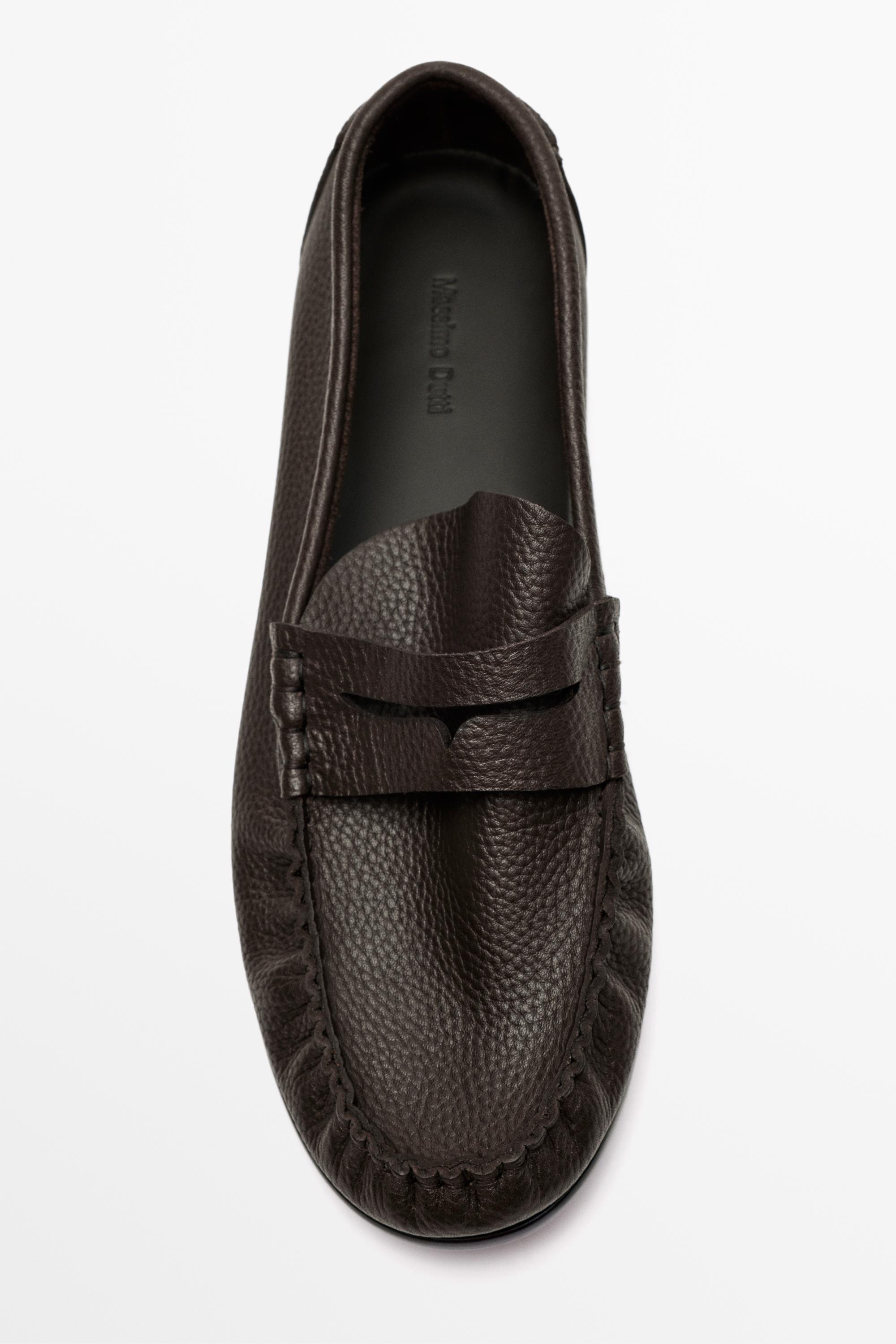 Mocassin froncé en cuir souple