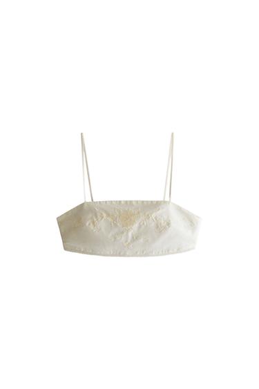 Zara IZVEZENI TOP – Ekru