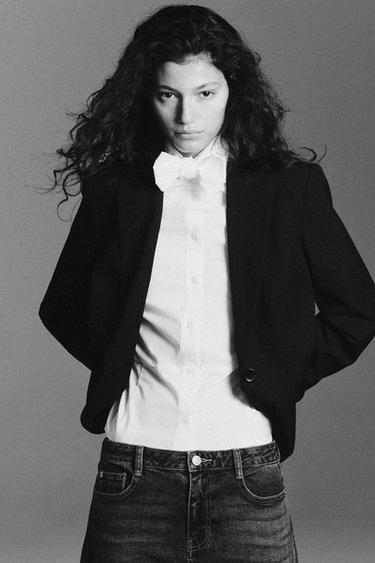 PEPLUM SHIRT WITH TIED DETAIL - White by Zara