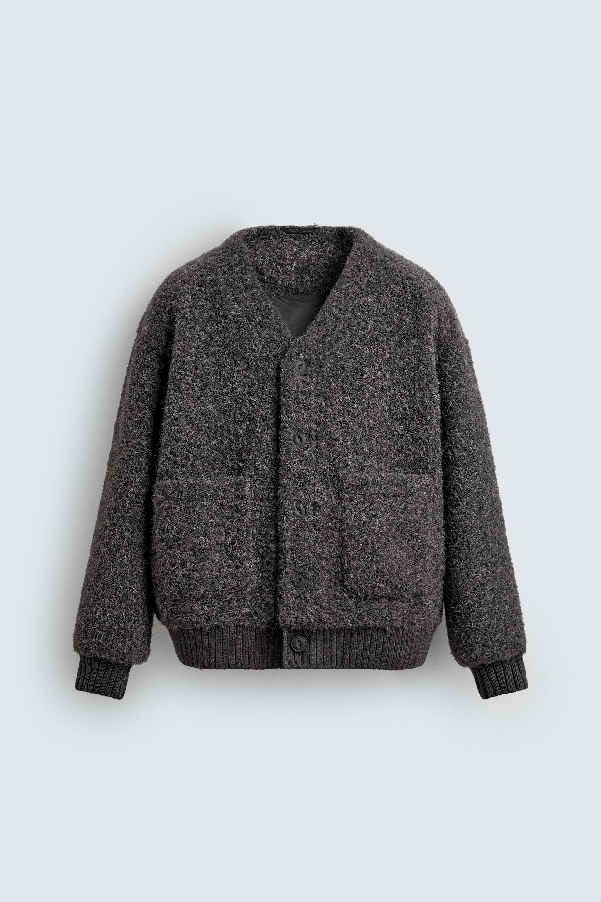 CARDIGÃ COM TEXTURA E BOLSOS - Cinzento | ZARA Brasil