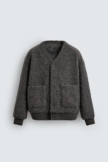 CÁRDIGAN TEXTURA BOLSILLOS - Gris de Zara