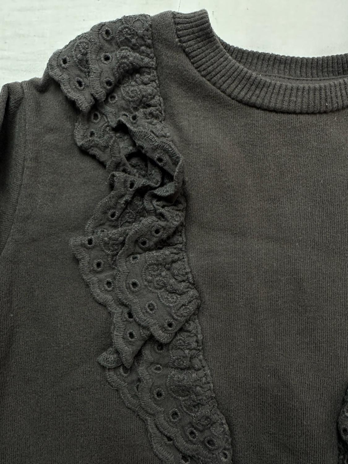 LACE TRIM SWEATSHIRT - Image 2