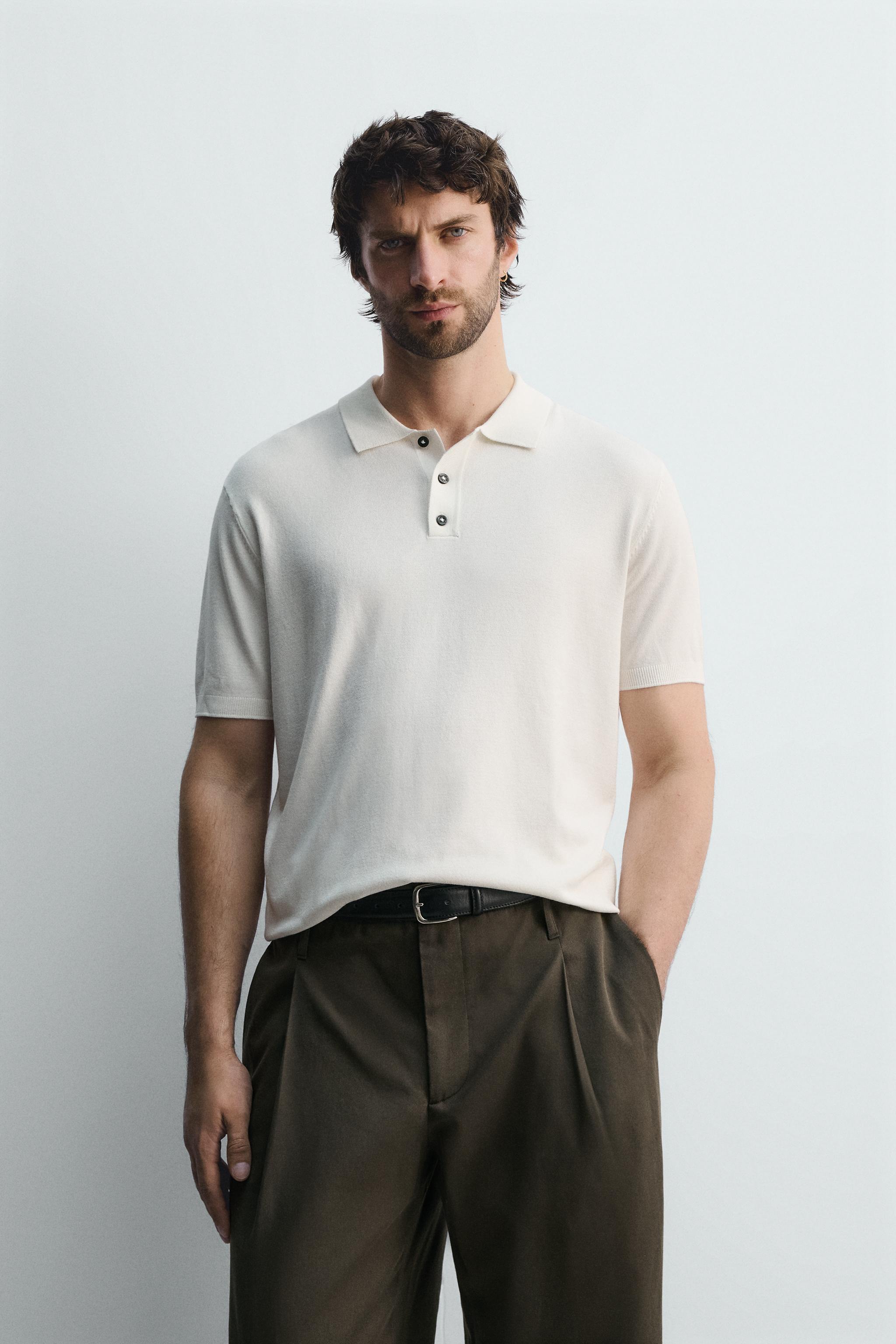 VISCOSE BLEND KNIT POLO SHIRT