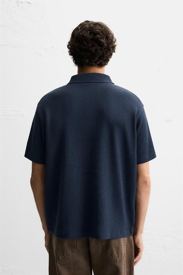 POLO STRUCTURE VERTICALE - Bleu marine de Zara - Image 2
