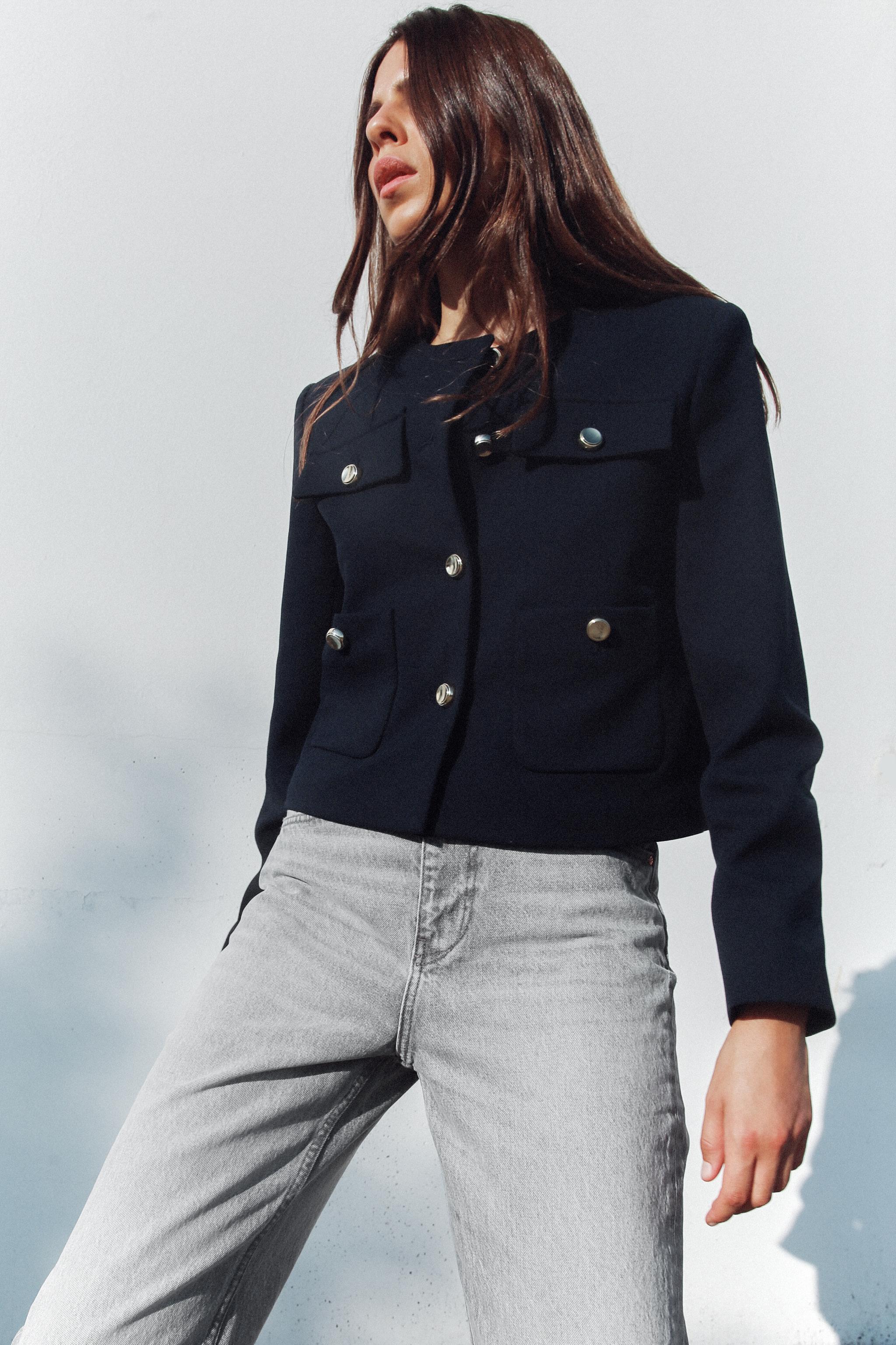 Shops veste bleu marine femme zara