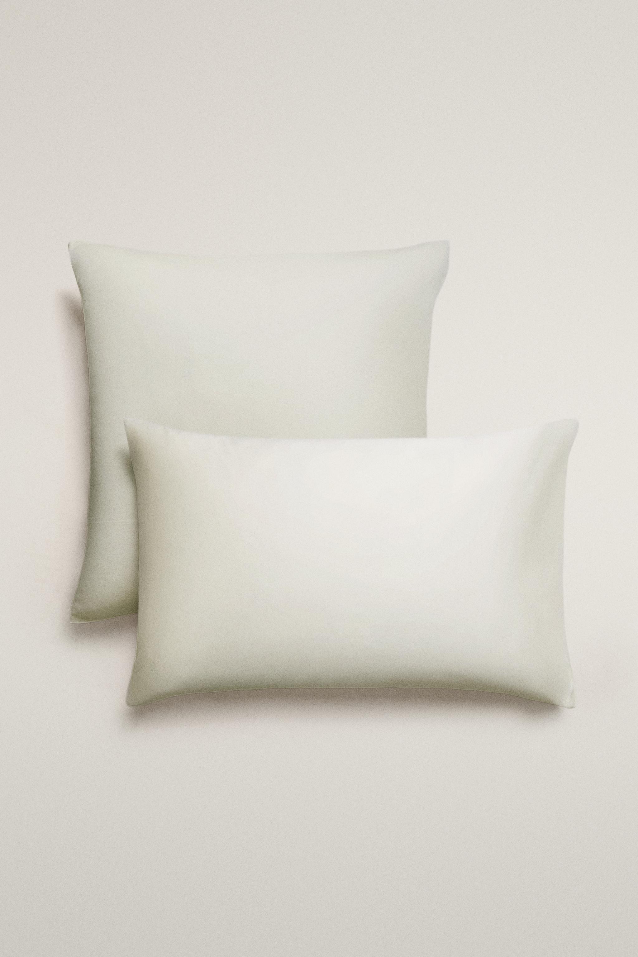 FADED SATEEN PILLOWCASE (300 THREAD COUNT) — Ice