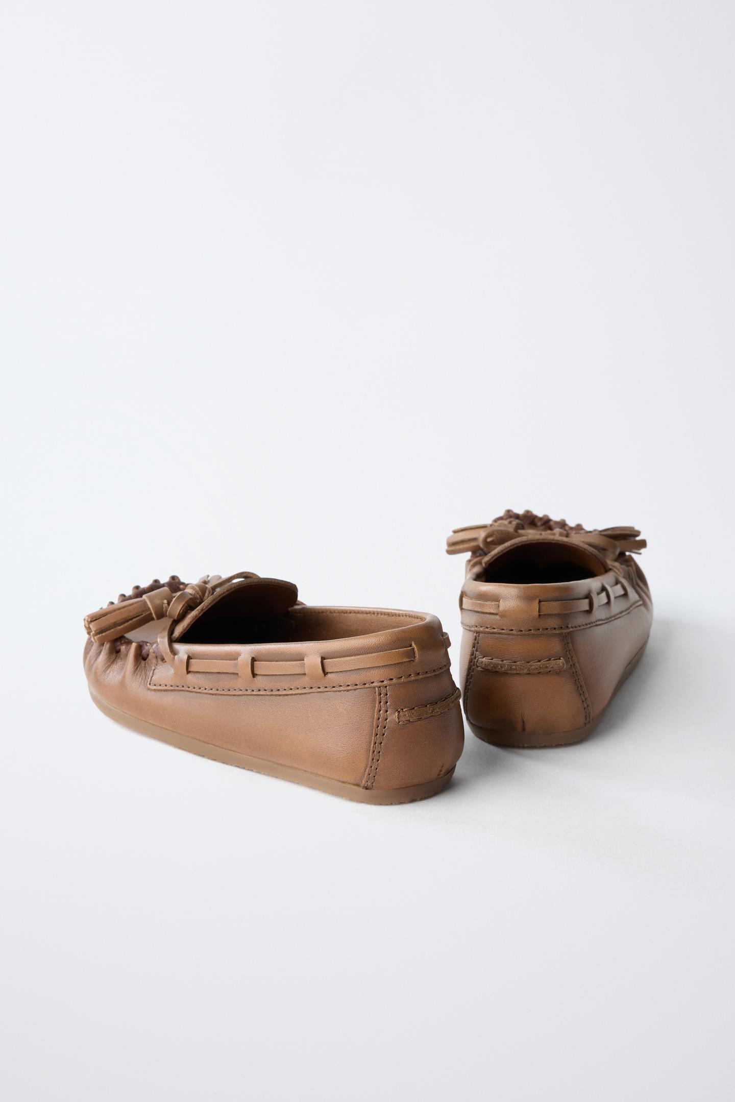 Детские туфли Zara Leather Tassel, цвет: Коричневый — фото 5