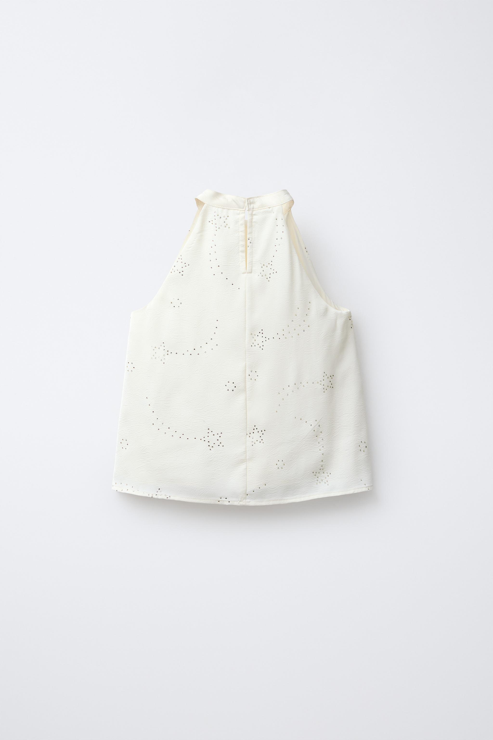 RHINESTONE HALTER NECK TOP