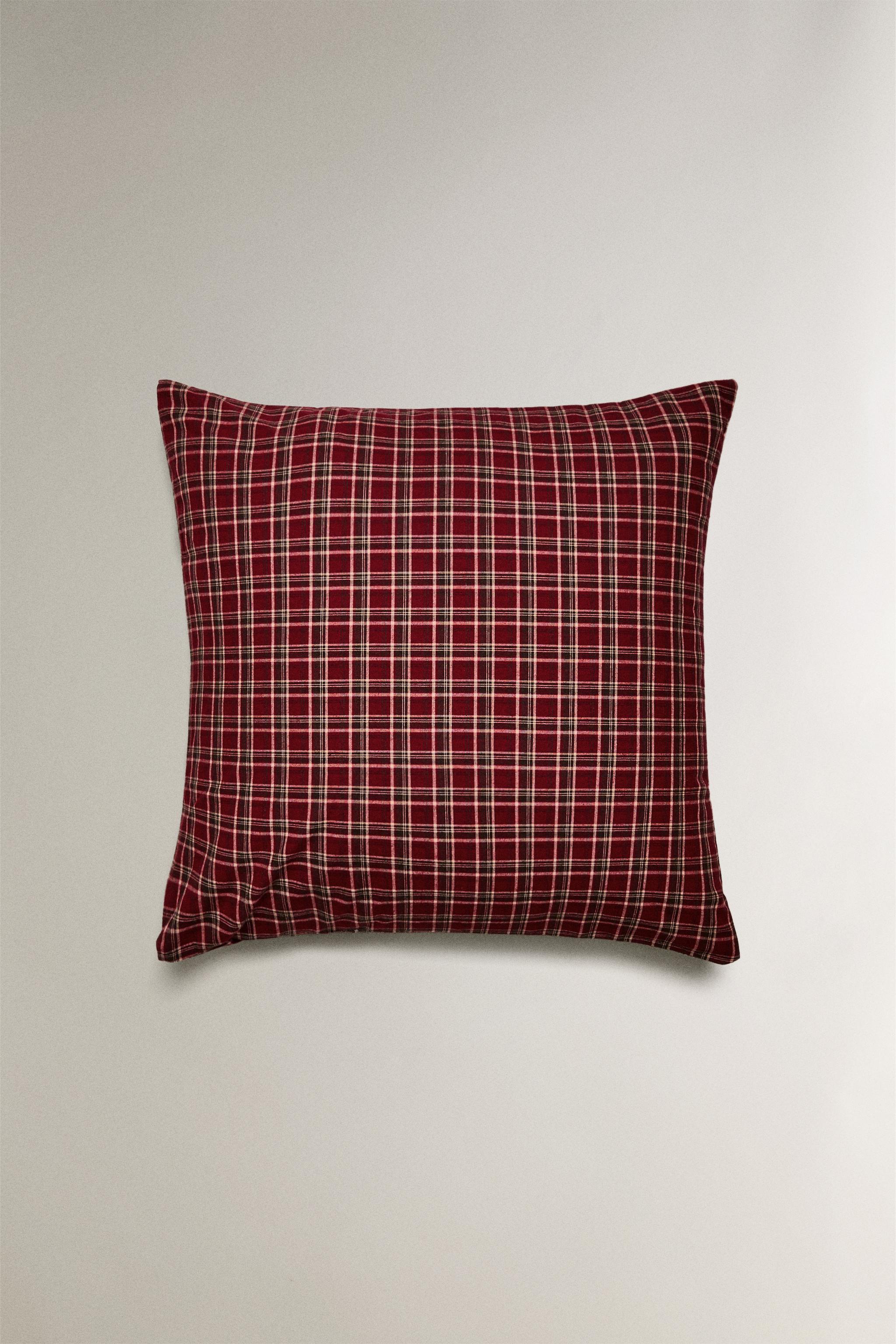 RED CHECK CHRISTMAS FLANNEL PILLOWCASE
