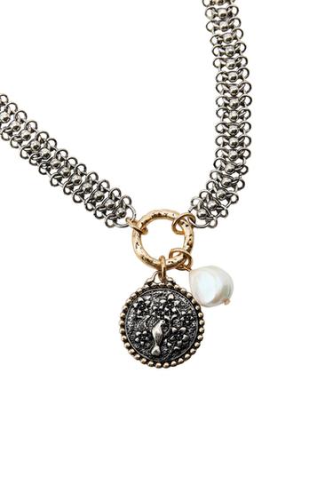 3-PACK OF CHAIN MEDALLION NECKLACES - Gold / Silver by Zara