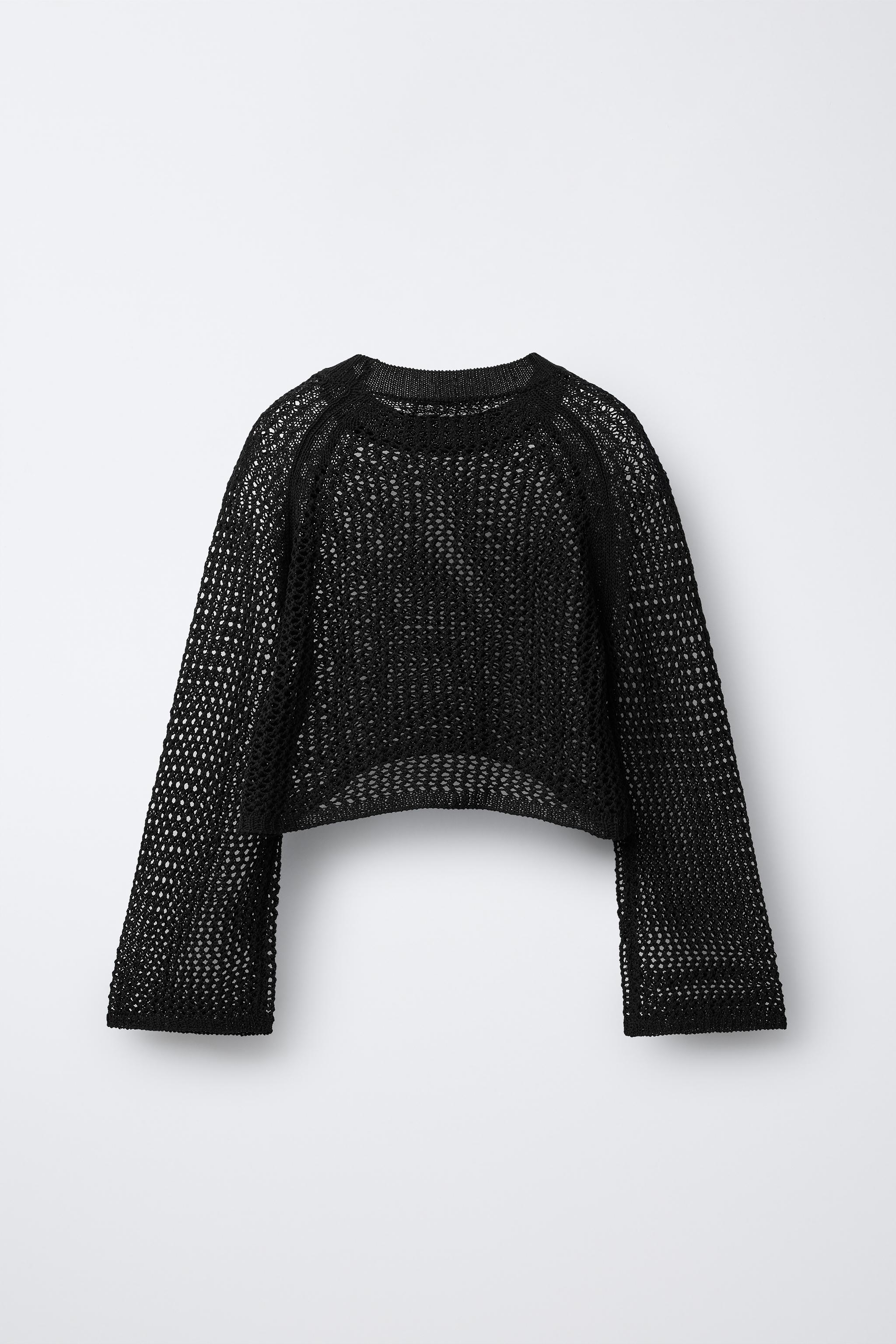 [COSYHARU公式]Summer Crop Knitwear 関税・送料込み PIPING KNIT CROP SWEATER - Brown | ZARA United States