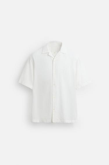 CHEMISE JACQUARD RAYURES - Écru de Zara