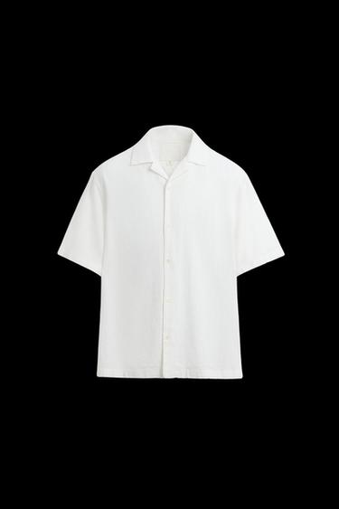 CAMISA JACQUARD RAYAS - Crudo de Zara - Imagen 0