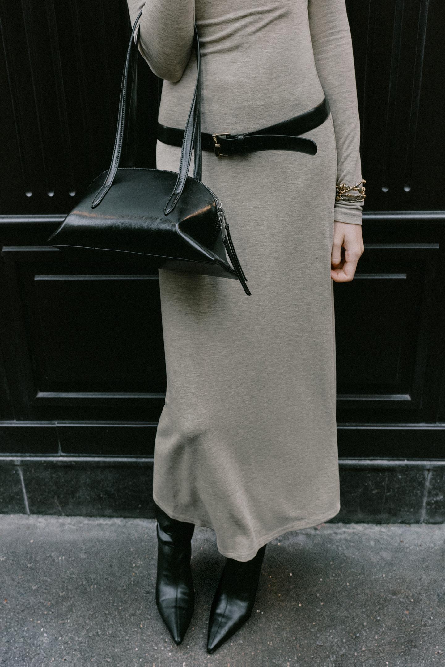 Женское платье Zara High-Neck Maxi, цвет: Светлый серый — фото 3